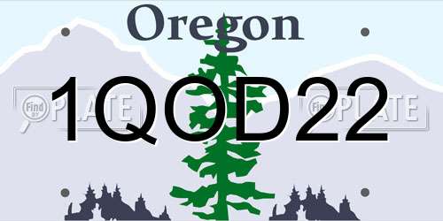 1QOD22 Oregon License Plate