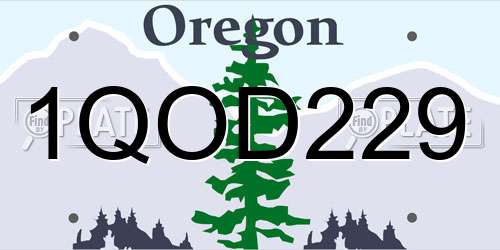 1QOD229 Oregon License Plate