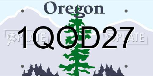 1QOD27 Oregon License Plate