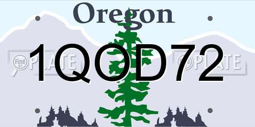 1QOD72 Oregon License Plate