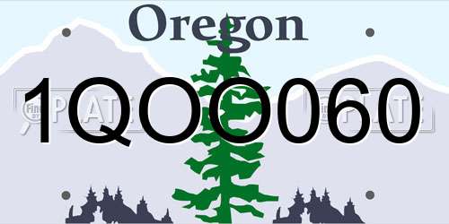 1QOO060 Oregon License Plate