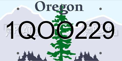 1QOO229 Oregon License Plate