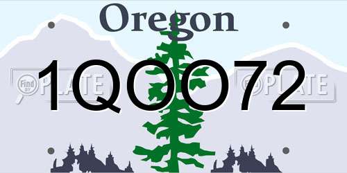1QOO72 Oregon License Plate