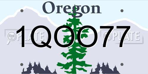 1QOO77 Oregon License Plate