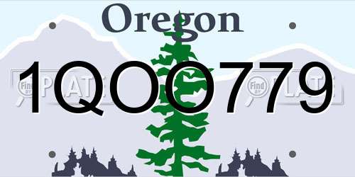 1QOO779 Oregon License Plate
