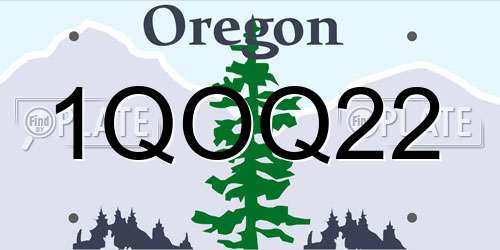 1QOQ22 Oregon License Plate