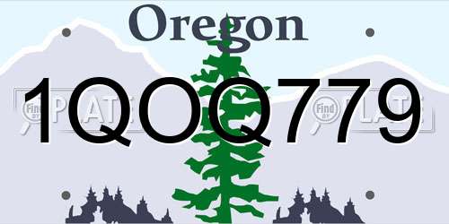 1QOQ779 Oregon License Plate