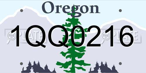 1QQ0216 Oregon License Plate