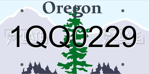 1QQ0229 Oregon License Plate