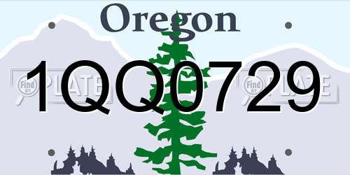 1QQ0729 Oregon License Plate