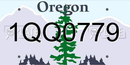 1QQ0779 Oregon License Plate