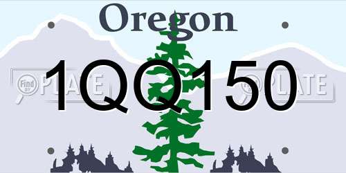1QQ150 Oregon License Plate