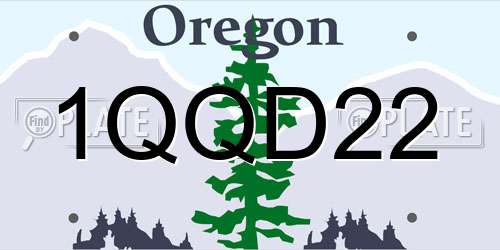 1QQD22 Oregon License Plate