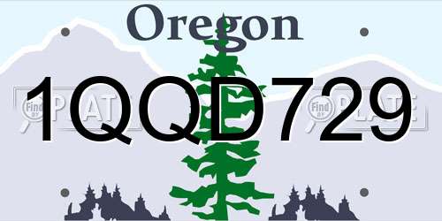 1QQD729 Oregon License Plate