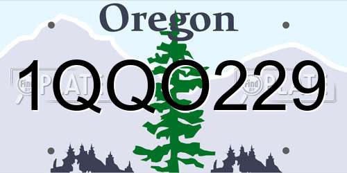 1QQO229 Oregon License Plate