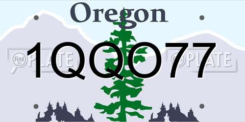 1QQO77 Oregon License Plate