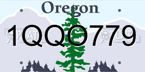 1QQO779 Oregon License Plate