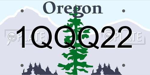 1QQQ22 Oregon License Plate