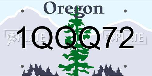 1QQQ72 Oregon License Plate