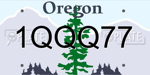 1QQQ77 Oregon License Plate