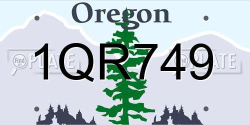1QR749 Oregon License Plate
