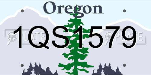 1QS1579 Oregon License Plate