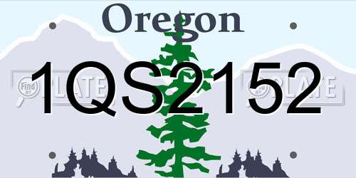 1QS2152 Oregon License Plate