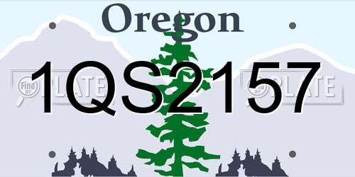 1QS2157 Oregon License Plate