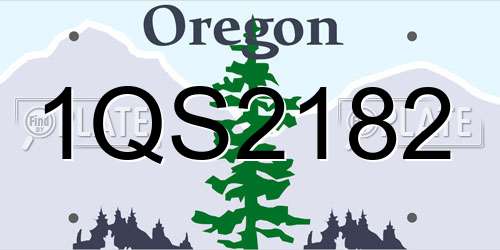 1QS2182 Oregon License Plate