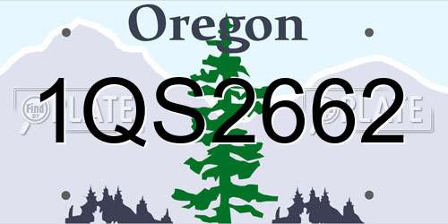 1QS2662 Oregon License Plate