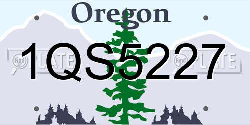 1QS5227 Oregon License Plate