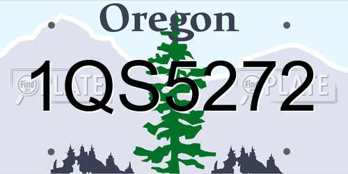 1QS5272 Oregon License Plate