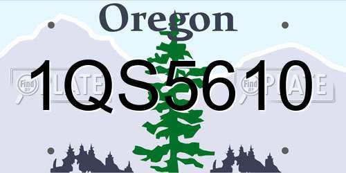 1QS5610 Oregon License Plate