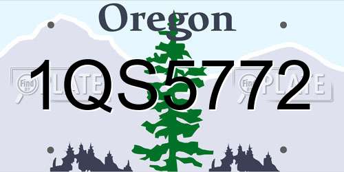 1QS5772 Oregon License Plate