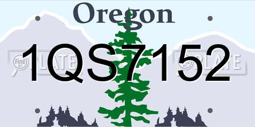 1QS7152 Oregon License Plate