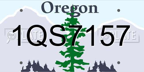 1QS7157 Oregon License Plate