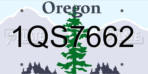 1QS7662 Oregon License Plate