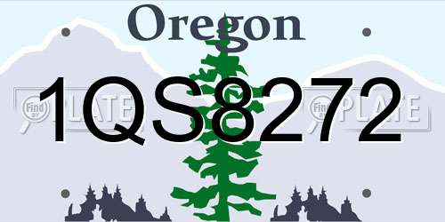 1QS8272 Oregon License Plate