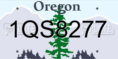 1QS8277 Oregon License Plate