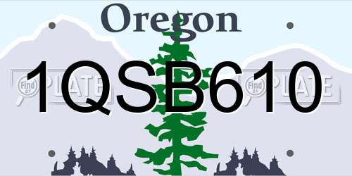 1QSB610 Oregon License Plate