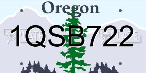 1QSB722 Oregon License Plate