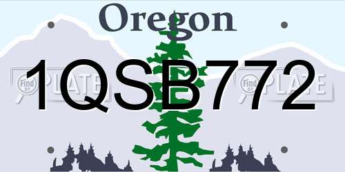 1QSB772 Oregon License Plate