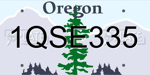 1QSE335 Oregon License Plate