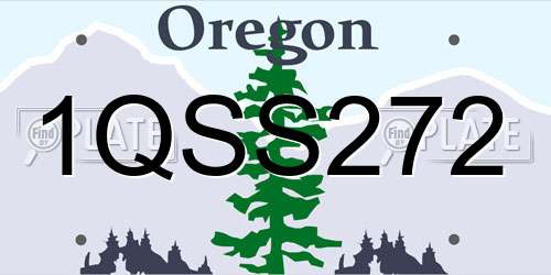 1QSS272 Oregon License Plate
