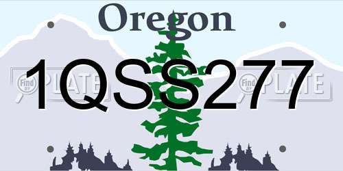 1QSS277 Oregon License Plate