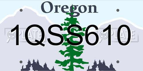 1QSS610 Oregon License Plate