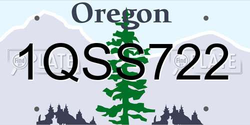 1QSS722 Oregon License Plate