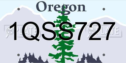 1QSS727 Oregon License Plate
