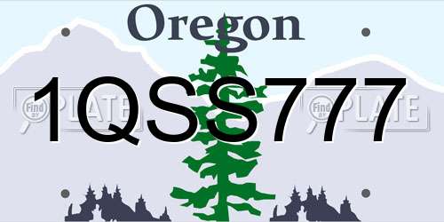 1QSS777 Oregon License Plate