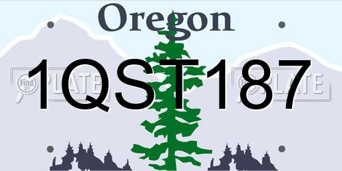 1QST187 Oregon License Plate